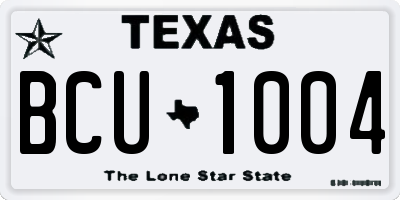 TX license plate BCU1004
