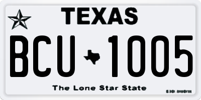 TX license plate BCU1005