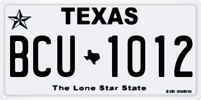TX license plate BCU1012