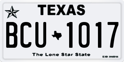 TX license plate BCU1017