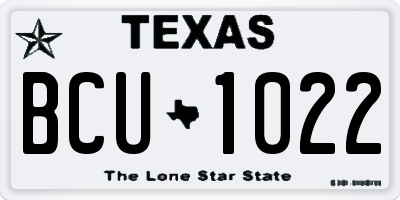 TX license plate BCU1022