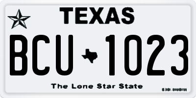 TX license plate BCU1023