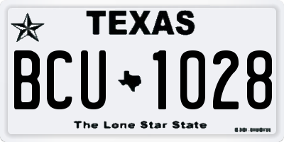 TX license plate BCU1028