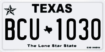 TX license plate BCU1030