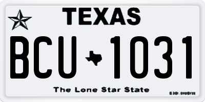 TX license plate BCU1031