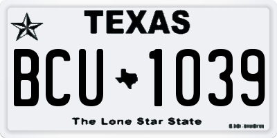 TX license plate BCU1039