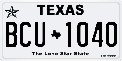 TX license plate BCU1040
