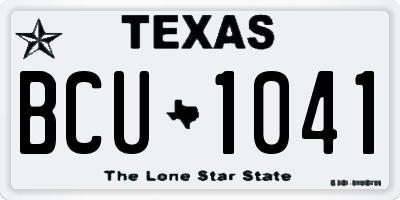 TX license plate BCU1041