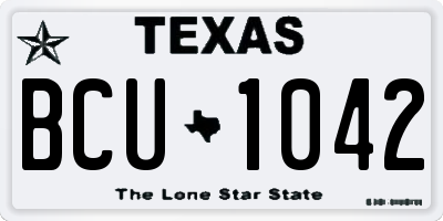 TX license plate BCU1042