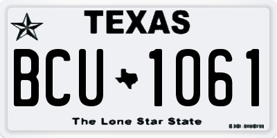 TX license plate BCU1061