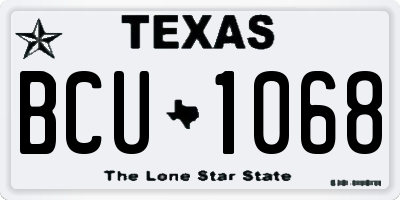 TX license plate BCU1068