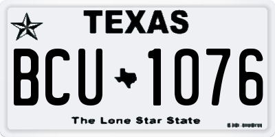 TX license plate BCU1076