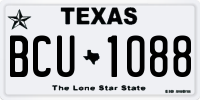 TX license plate BCU1088