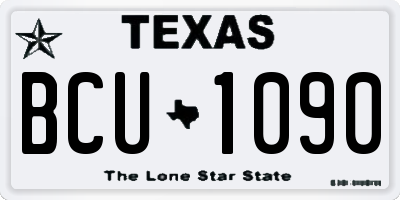TX license plate BCU1090