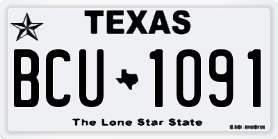 TX license plate BCU1091
