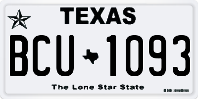 TX license plate BCU1093