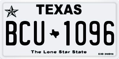 TX license plate BCU1096