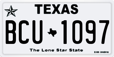 TX license plate BCU1097