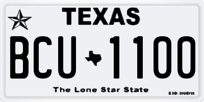 TX license plate BCU1100