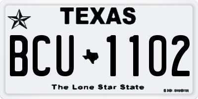 TX license plate BCU1102