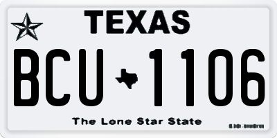 TX license plate BCU1106