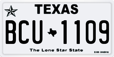 TX license plate BCU1109
