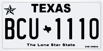 TX license plate BCU1110