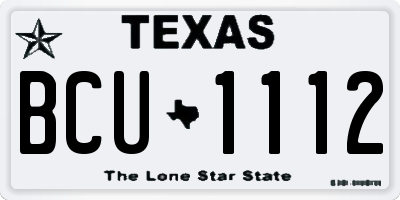TX license plate BCU1112