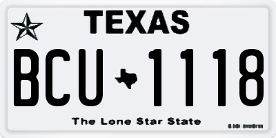 TX license plate BCU1118