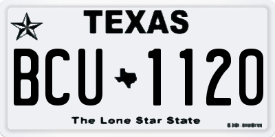 TX license plate BCU1120