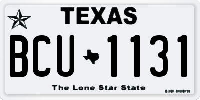TX license plate BCU1131