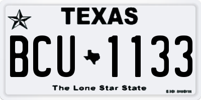 TX license plate BCU1133
