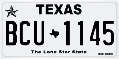 TX license plate BCU1145