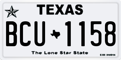 TX license plate BCU1158