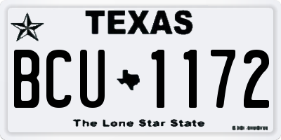 TX license plate BCU1172
