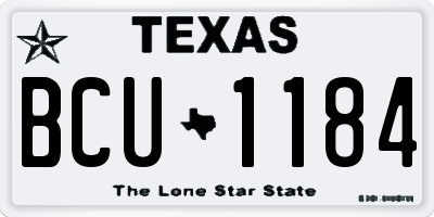 TX license plate BCU1184