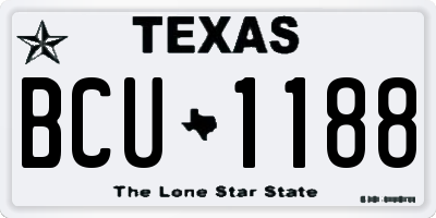 TX license plate BCU1188