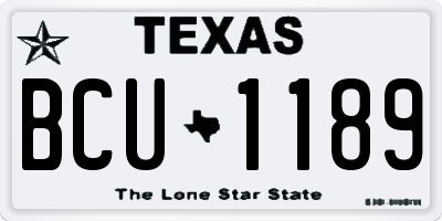 TX license plate BCU1189