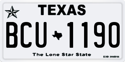 TX license plate BCU1190