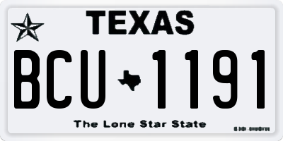 TX license plate BCU1191