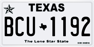 TX license plate BCU1192