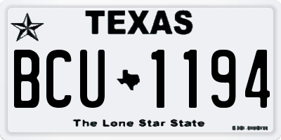 TX license plate BCU1194