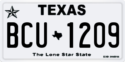 TX license plate BCU1209