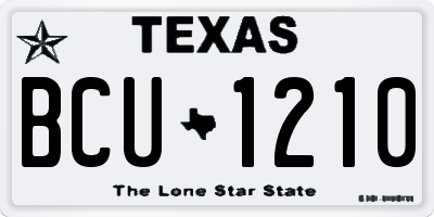 TX license plate BCU1210