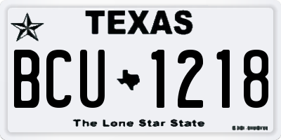 TX license plate BCU1218