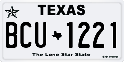 TX license plate BCU1221
