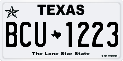 TX license plate BCU1223