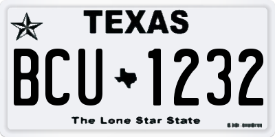 TX license plate BCU1232