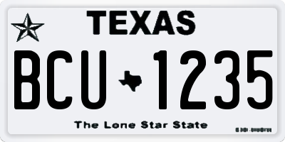 TX license plate BCU1235