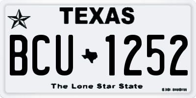 TX license plate BCU1252